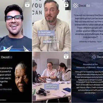 University admissions: an Instagram grid we designed