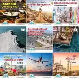 Travel and tours: an Instagram grid we designed