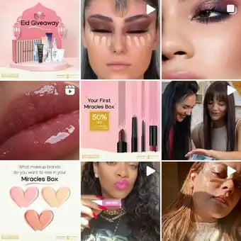 Beauty brand: an Instagram grid we designed