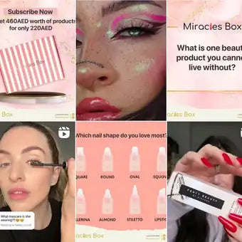 Beauty brand: an Instagram grid we designed